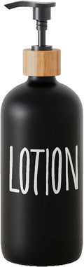 Glass Lotion Dispenser, Refillable Matte Black Hand Lotion Dispenser Suitable by Aeakey