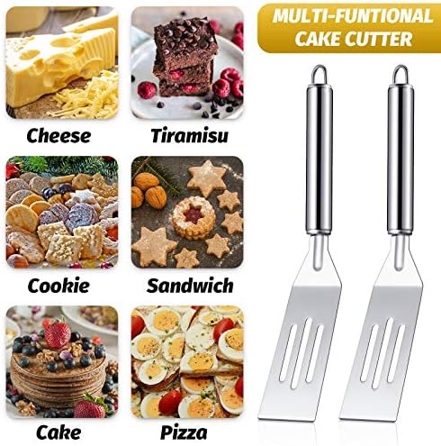 Patelai 5 Pcs Mini Spatula Set for Desserts Brownies, Slotted, Steel