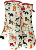 Cotton Dog Design Oven Mitts, 1 Pair