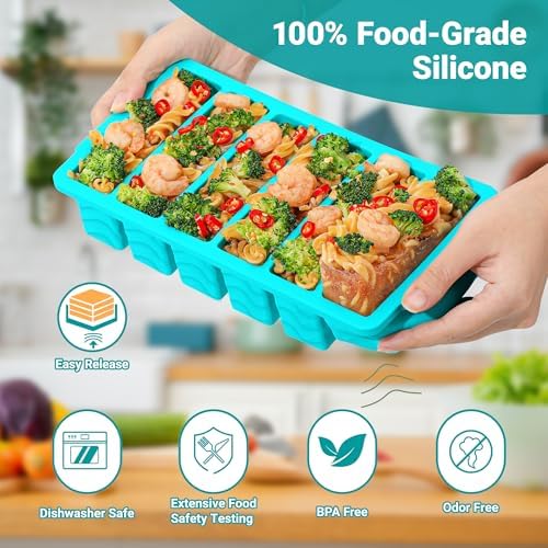 1/2 Cup Silicone Freezer Molds with Lid, 2-Pack Silicone Freezer Trays