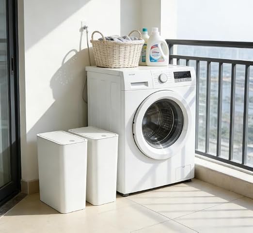 Compact Push-in Trash Can with Lid - Image 6