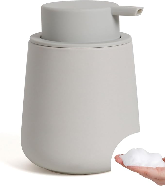Bosilunlife Ceramic Foaming Soap Dispenser - 12Oz Bathroom Countertop Kitchen by BosilunLife