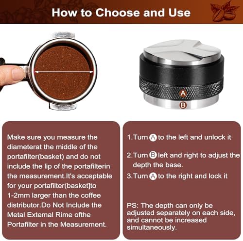 Espresso Accessories Kit 53.5mm, Coffee Distributor and Tamper Leveler