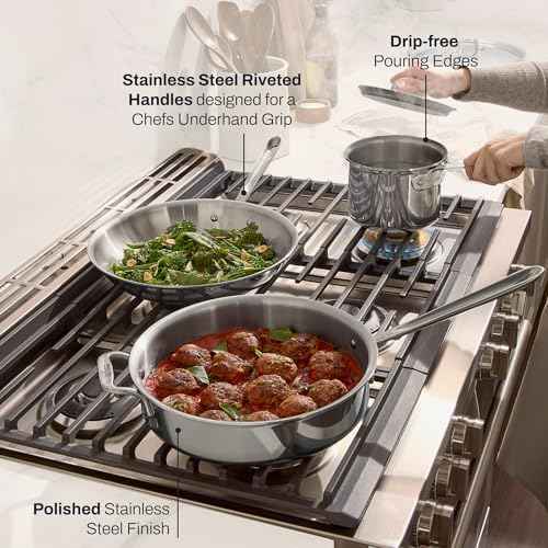 All-Clad D3 Stainless Steel Cookware Set, 6-Piece, Made in the USA