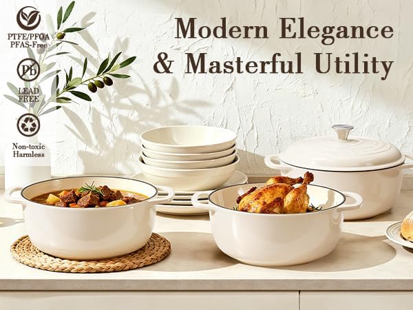 Umite Chef 6QT Enameled Cast Iron Dutch Oven - Image 9