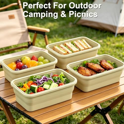 Collapsible Food Storage Containers with Airtight Lid & Air Vent