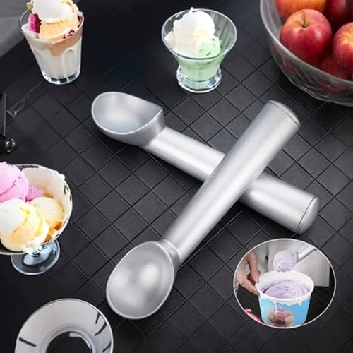 2pcs Ice Cream Scoop with Confortable Handle Professional Metal Ice