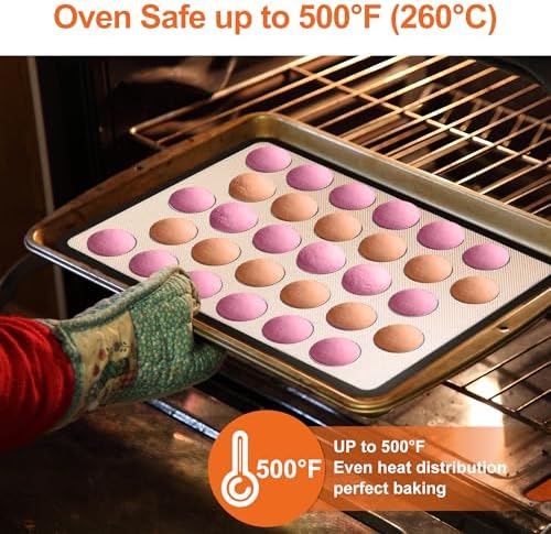 HOOMIL Macaron Silicone Baking Mats, 2-Pack, 16.5 x 11.6 Inch