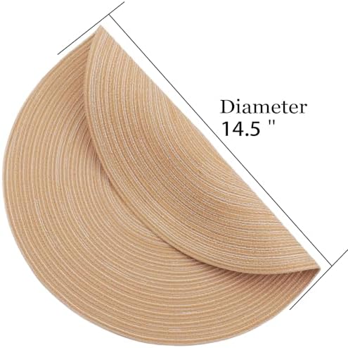 MIAOMIAO Round Placemats Set of 6 Braided Dining Table Kitchen Decor