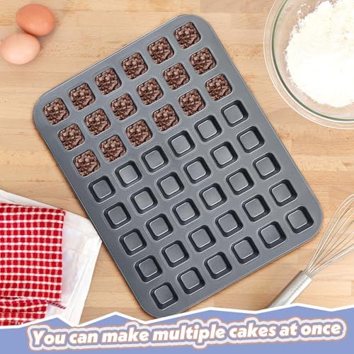 Teenyyou 1 Pcs Mini Brownie Pan 48 Cavity, Nonstick Mini Muffin Baking