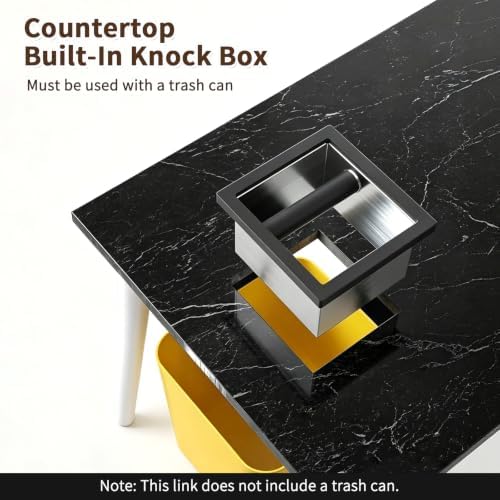 Espresso Knock Box,Built-in Desktop Stainless Steel coffee knock box