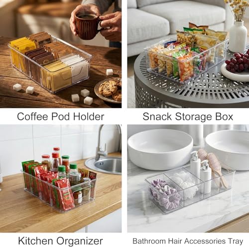 2 Pcs Seasoning Packet Organizer with Detachable Dividers, Storage