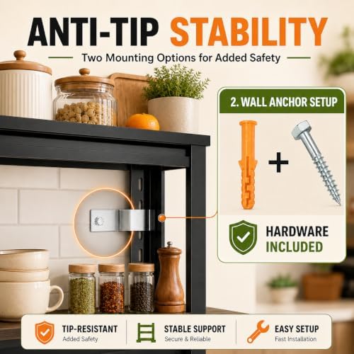 5-Tier Adjustable Metal Kitchen Shelving Rack
