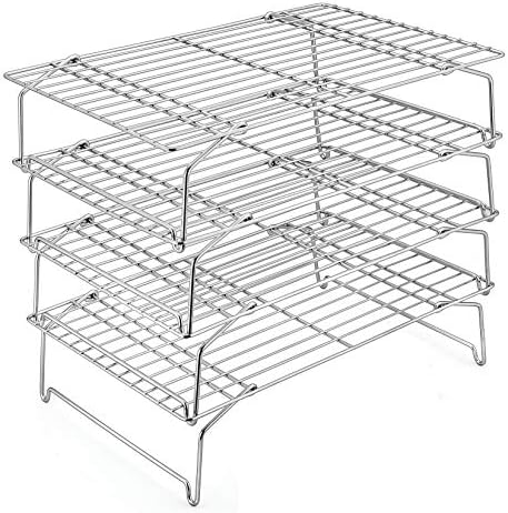P&P CHEF 4-Tier Cooling Rack Set, Stainless Steel Stackable 15" x 10"