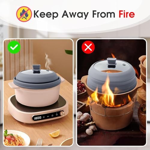 Microwave Splatter Cover for Food 10.8 Inch Collapsible Cover with