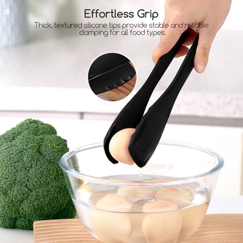 SOLEADER 11 Inch Silicone Tongs, 2-Pack