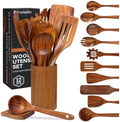12-Piece Teak Wooden Utensil Set
