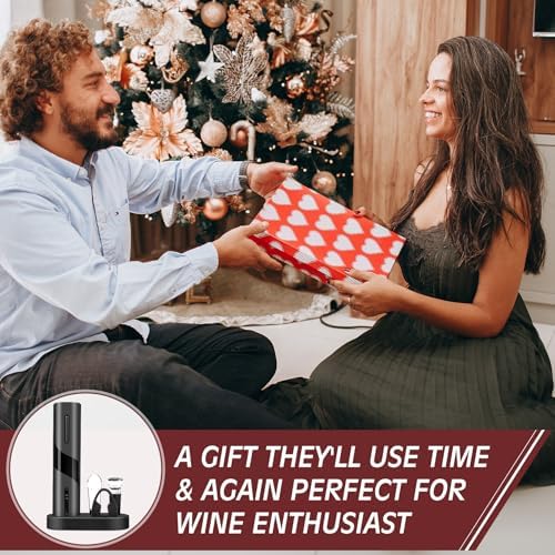 6-in-1 Electric Wine Bottle Opener Set, Cordless Rechargeable Wine