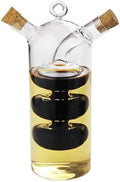 Olive Oil and Vinegar Dispenser Cruet Bottles, 2 in 1 Transparent Dual Glass by WINAKUI