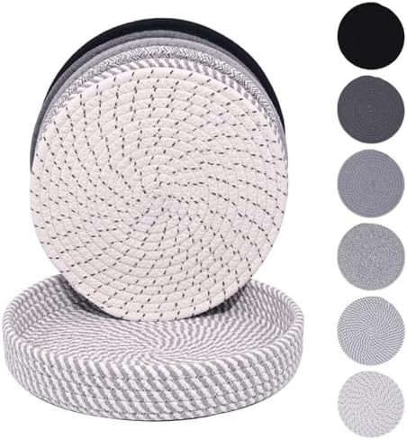 10 Inch Trivets for Hot Dishes, 6 Pack Hot Pads with Storage Basket