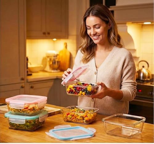 20 Pc Glass Food Storage Containers with Snap Lock Lids
