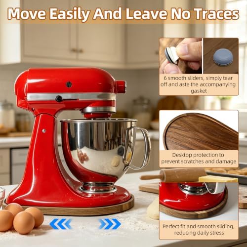 Acacia Wood Mixer Slider Mat for KitchenAid 4.5-5 Qt