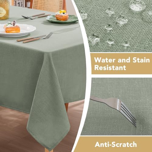 H.VERSAILTEX Linen Table Cloths Square 60 x 60 Inch Premium Tablecloth