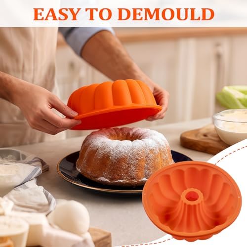 Pure Vie 9.5" Leak-proof Nonstick Silicone Cake Mold Bundt Cake Pan