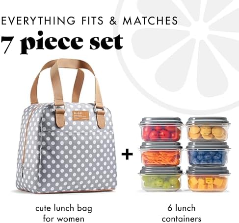 Fit & Fresh Minneola Insulated Lunch Bag, Grey Dot