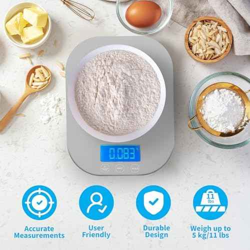 Smart Weigh Gray Digital Food & Kitchen Scale, Calorie Tracking for