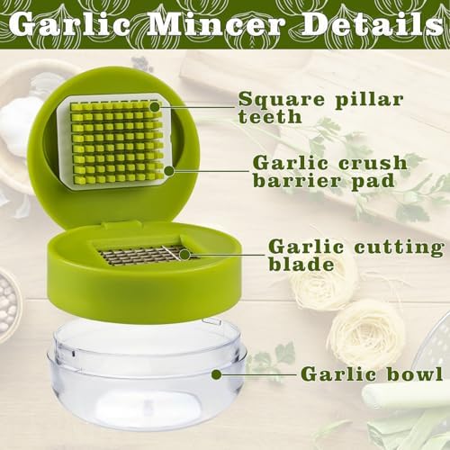 2 Pcs Stainless Steel Garlic Press with Peeler