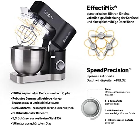 Lauben Kitchen Machine 1200BC Food Processor, 1200W, 5.5L