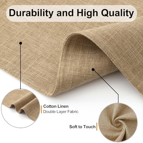 Homaxy Cloths Placemats for Dining Table Set of 6, 13" x 19", Flaxen
