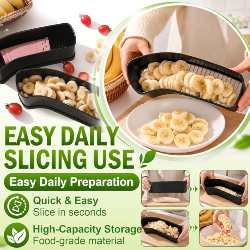 Banana Slicer, Multi Fruit & Egg Slicer, Kitchen Cutter for Boiled