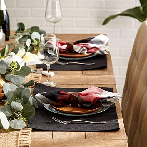 DII Basic Everyday Ribbed Tabletop 100% Cotton, Placemat Set, 13x19