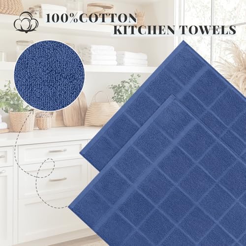 Homaxy 100% Cotton Kitchen Towels 18"x28", 6 Pack Dish Towels, Navy