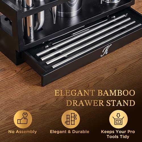 Kitessensu 25-PC Professional Bartender Kit, Bar Tool with Drawer