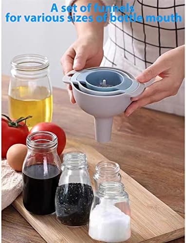 Set of 4 Funnels for Filling Bottles, BPA-Free Food Grade Kitchen
