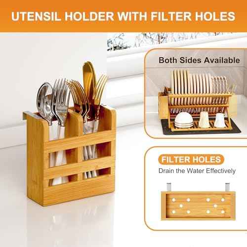 Greenual Bamboo 3-Tier Dish Drying Rack