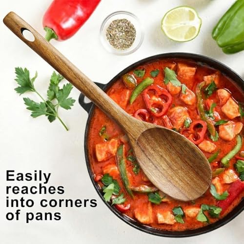 Large Wooden Spoons for Cooking Utensil Set Slotted Spoon Kitchen