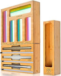 9 in 1 Bamboo Drawer Organizer for Kitchen — Zip Top Bag, Foil and