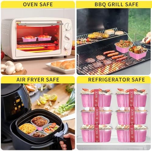 40 Pack 10oz Mini Cake Pans with Lids,Pink Aluminum Foil Cake Tins