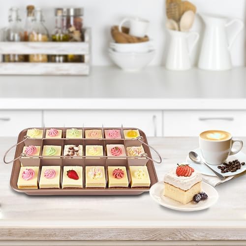 Brownie Pan with Dividers 12-In-by-8-In, Non Stick