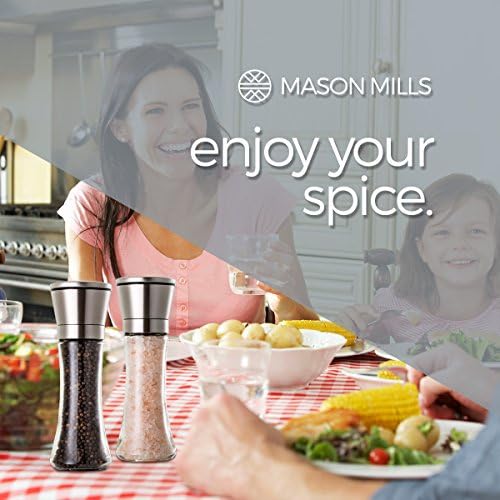Mason Mil Stainless Steel Salt and Pepper Grinder Set