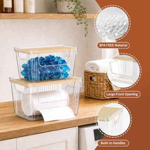 VOOWO Trash Bag Holder, 2 Pack Clear Trash Bag Dispenser with Plastic