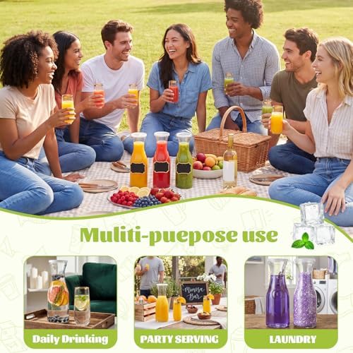 27 Pack Mimosa Bar Supplies Set, 3 Glass Carafe and 24 Champagne