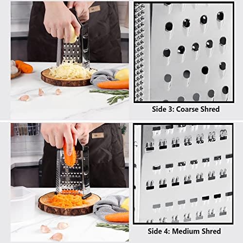 Stainless Steel 6-Sided Box Grater with Container