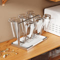 Cup Drying Rack with 6 Hooks, Stainless Steel Cup Holder, Vertical