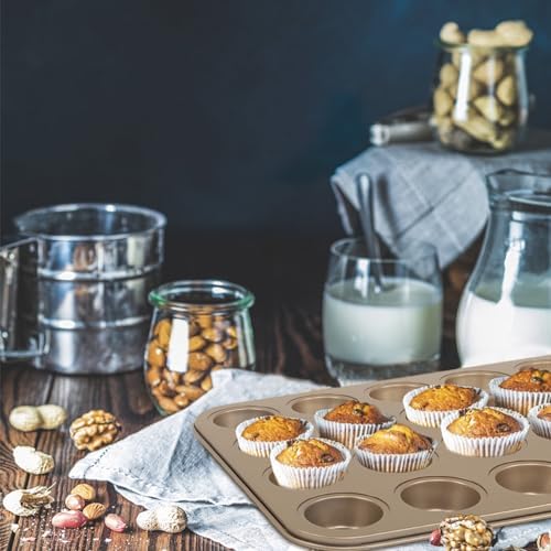 Nsmykhg 24-Cup Nonstick Mini Cupcake & Muffin Pans - Carbon Steel