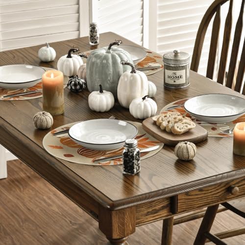 Artoid Mode Pumpkins Hello Round Fall Placemats Set of 4-14 Inch